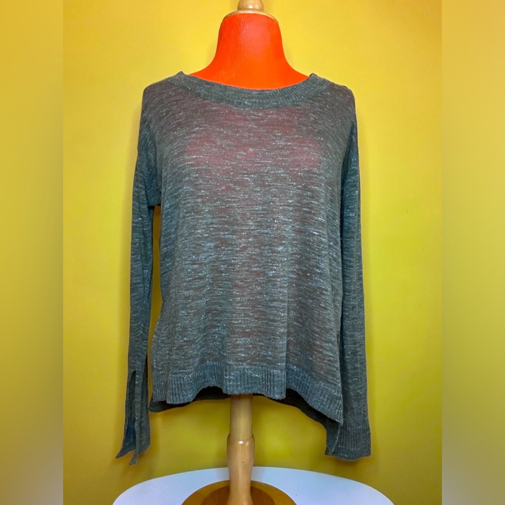 🍃 ZARA Sage Knit Sweater with slit cuffs/waist 🍃